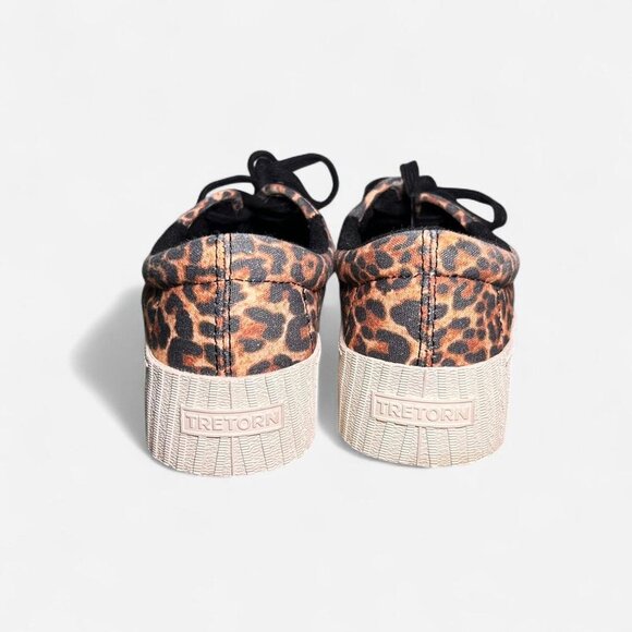 Tretorn canvas round toe leopard animal print cheetah nylite platform sneaker 7 - Picture 3 of 8